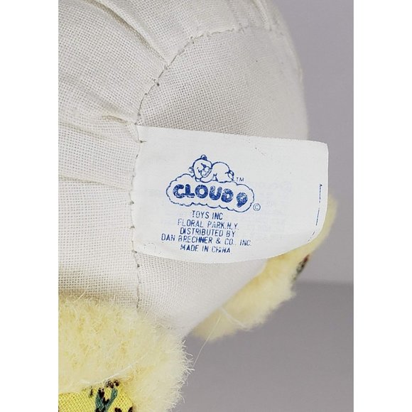 Vintage Cloud 9 Easter Bunny Rabbit Plush Stuffed Animal Yellow Floral Dress - Picture 3 of 3